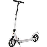 HOMCOM Folding Kick Scooter 2 Big Wheels Teens Adult 14+ Adjustable Ride On White