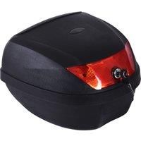 HOMCOM 28L Motorcycle Tail box Helmet Top Case Motorbike Luggage Storage Trunk Carrier Mount Rack w/ 2 Keys