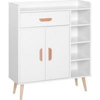 HOMCOM Sideboard Side Cabinet Floor Cupboard with Storage Drawer for Hallway, Kitchen, Bedroom, Living Room, White