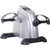 HOMCOM Mini Exercise Bike Portable Pedal Exerciser Arm Leg Cycle Gym Fitness LCD Display Adjustable Resistance Silver