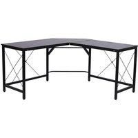HOMCOM Corner Gaming Desk L-Shape Computer PC Workstation Home Office Three Worktop Writing Table 76x150cm Black