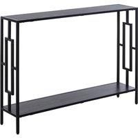 HOMCOM Steel Frame MDF Console Table Home Furniture Hallway Entrance 2 Shelves 76x106cm Art Deco Square Style