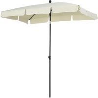 Outsunny Aluminium Sun Umbrella Parasol Patio Garden Tilt 2M x 1.25M Cream White