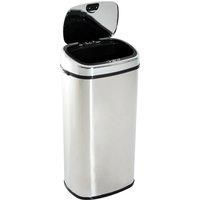 HOMCOM 68L Automatic Sensor Lid Steel Kitchen Bin Silver