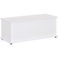 HOMCOM Wooden Storage Box Clothes Toy Chest Bench Seat Ottoman Bedding Blanket Trunk Container with Lid - White