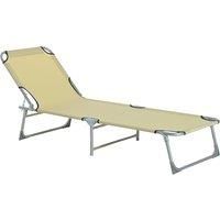 Outsunny Portable Adjustable Lounger,Oxford Cloth-Beige