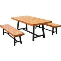 Outsunny 3 Pieces Set, Acacia-Natural Wood Colour