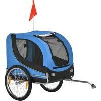 Pawhut Folding Bicycle Pet Trailer W/Removable Cover-Blue