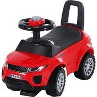 HOMCOM 3-in-1 Ride On Car Walker Foot To Floor Slider Stroller Toddler Push-Along w/ Horn Steering Wheel NO POWER Manual Under Seat Storage Safe Design Red