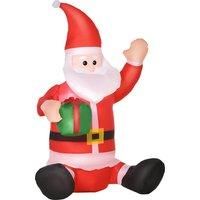 4ft LED Lighted Inflatable Santa Claus w/ Gift Box Christmas Decoration Outdoor