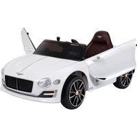 HOMCOM Compatible Electric Kids Ride On Car Bentley GT 12V Battery Powered Toy Two Motors with LED Light Music Parental Remote Control for 3 - 5 Years White Bentley