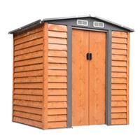 Outsunny 6x5FT Garden Shed Wood Effect Tool Storage House Sliding Door Woodgrain