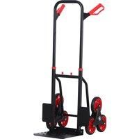 DURHAND Steel Climbing Handling Trolley w/Hand Trucks 6-Wheels Load Cart 150kg