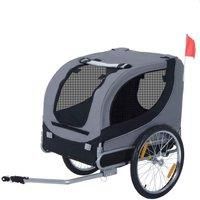 PawHut Steel Dog Bike Trailer Pet Cart Carrier for Bicycle Jogger Kit Water Resistant Travel Grey and Black