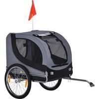 Pet Bicycle Trailer Dog Cat Bike Carrier Water Resistant Travel Steel Grey