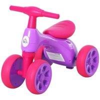 HOMCOM Baby Balance Bike Toddler Training Walker Smooth Rubber Wheels Ride on Toy Storage Bin Violet Fuchsia