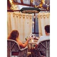 Outsunny 2000W Electric Hanging Patio Heater Ceiling Mounted Halogen Heating Indoor Outdoor with Remote Control Aluminium