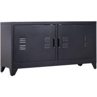 HOMCOM Industrial Style TV Cabinet Stand Media Center Steel Shelf Storage DVD Recorder Receiver Unit 119L x 40W x 63.5H(cm) - Black