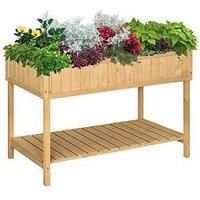 Outsunny Wooden Herb Planter Raised Bed Container Garden Plant Stand Bed 8 Boxes 110 L x 46W x 76Hcm