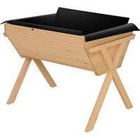 Outsunny Wooden Planter Raised Bed Container Garden Plant Stand Vegetable Flower Bed Box with Liner 100 L x 70 W x 80 H cm