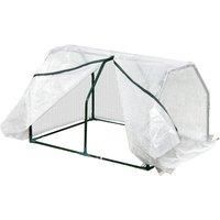 Outsunny Mini Greenhouse Grow House PVC Cover Steel Frame White 99L x 71W x 60H cm