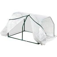 Outsunny Mini Greenhouse Grow House PVC Cover Steel Frame White 99L x 71W x 60H cm