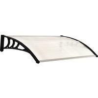 Outsunny Curved Window Door Canopy Aluminium Rigid Plastic Polycarbonate Fixed Outdoor Awning Modern Design UV Water Rain Resist