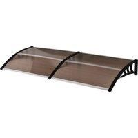 Curved Outdoor Canopy Window Door Aluminium Plastic PC Panel 0.8L x 1.95W x 0.23H m Brown - Outsunny