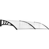 Outsunny 0.8 x 2m Curved Window Door Canopy Patio Porch Outdoor Awning Rain Snow Shelter Modern Design White