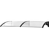 Outsunny 75 x 195 cm Curved Door Window Awning Canopy, Polycarbonate Cover Front Door Outdoor Patio, UV Rain Snow Protection Shelter, Clear