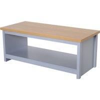 HOMCOM Coffee Table w/Open Display Wood Effect Tabletop Retro Rustic Style Chic Living Room Storage Grey