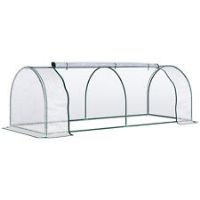 Outsunny Transparent PVC Tunnel Greenhouse Grow House Steel Frame 250x100x80 cm