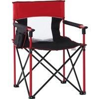 Outsunny Metal Frame Sponge Padded Folding Camping Chair w/ Pockets Red