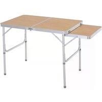 Outsunny Aluminium Pincic Table MDF-Top 3ft Folding Portable Outdoor Table Silver