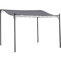 Alfresco 3 x 3m Grey Wave Wall Gazebo Porch Awning, Grey