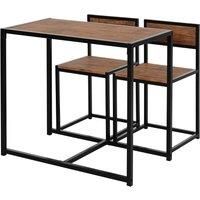 3 Pcs Table Stool Set Dining Room Bar Modern Style Furniture Metal Frame