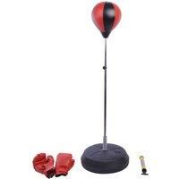 HOMCOM Kids Training Boxing Punch Ball Set 126-144H x £43cm with Gloves Air Pump Adjustable Height Freestanding Exercise Training