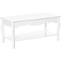 HOMCOM Coffee Tea Table End Table Modern Living Room Wooden Furniture 2 Layer Design w/Storage Shelf 94L x 44W x 42H £cm£