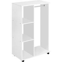 Open Wardrobe on Wheels, W/ Rods and Shelves,Clothes, Shoes Organizer Rack
