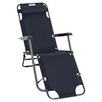 Outsunny Reclining Chaise Lounge Chair Portable Backyard Black