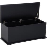 HOMCOM Wooden Chipboard Storage Box Chest with Lid Home Office Organiser 100 x 40 x 40 cm - Black