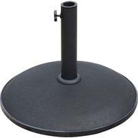 Outsunny 25kgs Round Umbrella Base Concrete Parasol Weight Stand Patio Outdoor Black Dia 50cm