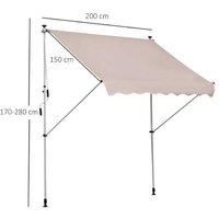 Outsunny Garden Patio Sun Shade Shelter - Beige