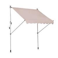 Outsunny 2x1.5m Manual Retractable Patio Awning Floor toceiling Shade Beige