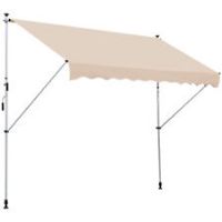 Outsunny 3x1.5m Manual Retractable Patio Awning Floor toceiling Shade Beige
