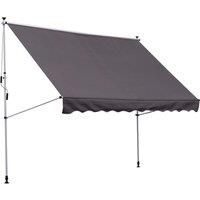 Alfresco Manual Floor-To-Ceiling Awning 300 x 150cm, Grey