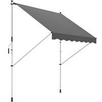 Outsunny 3x1.5m Manual Retractable Patio Awning Floor toceiling Shade  Grey