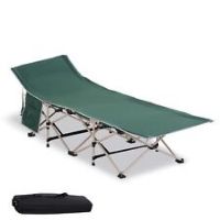 Outsunny Single Portable Outdoor Military Sleeping Bed Camping Cot Green