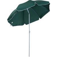 Outsunny Beach Umbrella Parasol,f2.2m, SteelDark Green