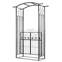 Outsunny Garden Entrance Arch Bench Outdoor Patio Rose Trellis Climbing Plant